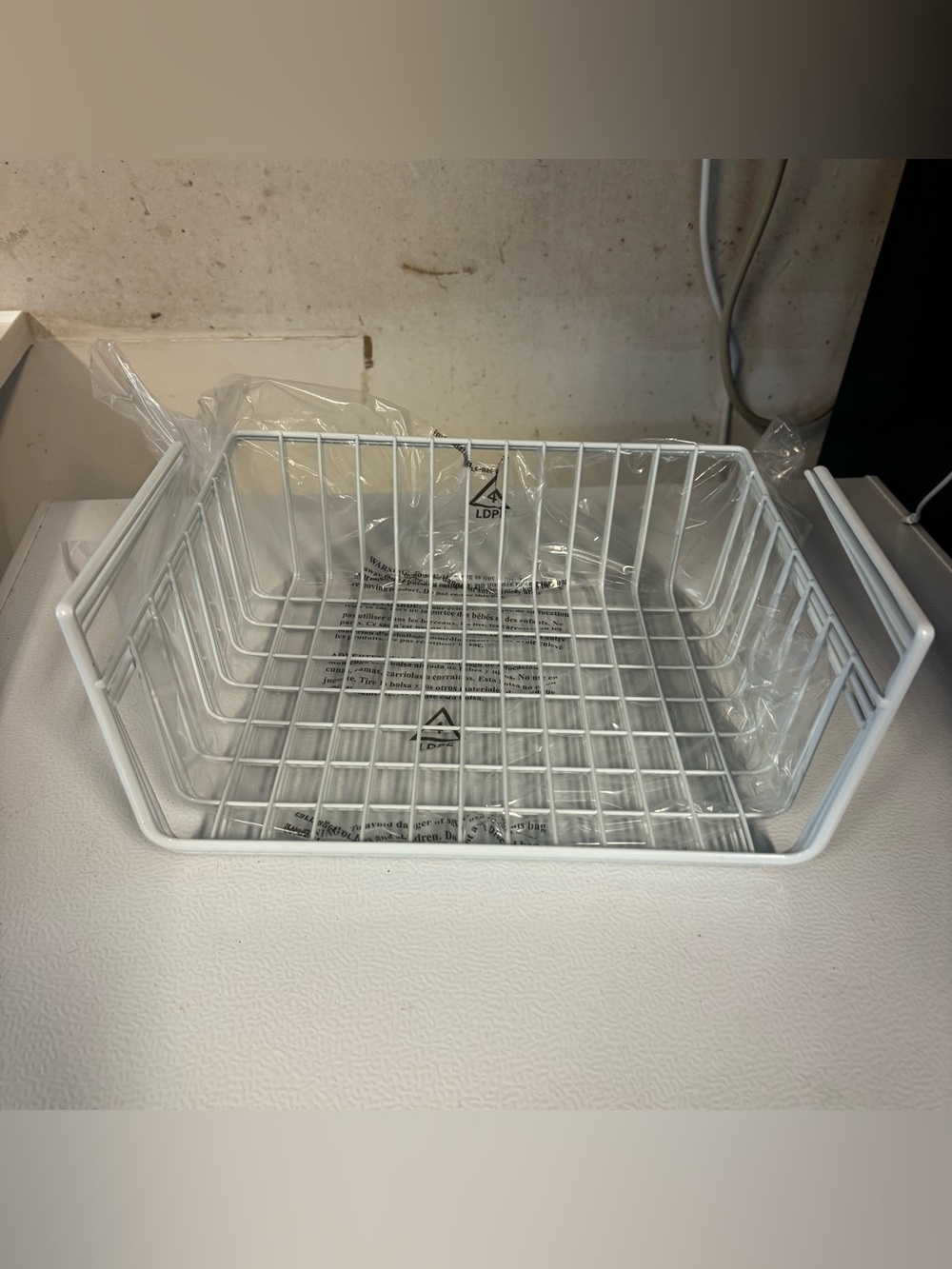 White Wire Fridge Basket Organizer